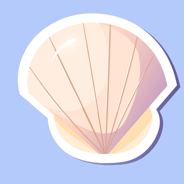Vector cute sea shell in cartoon style summertime symbol vector hand drawn illustration