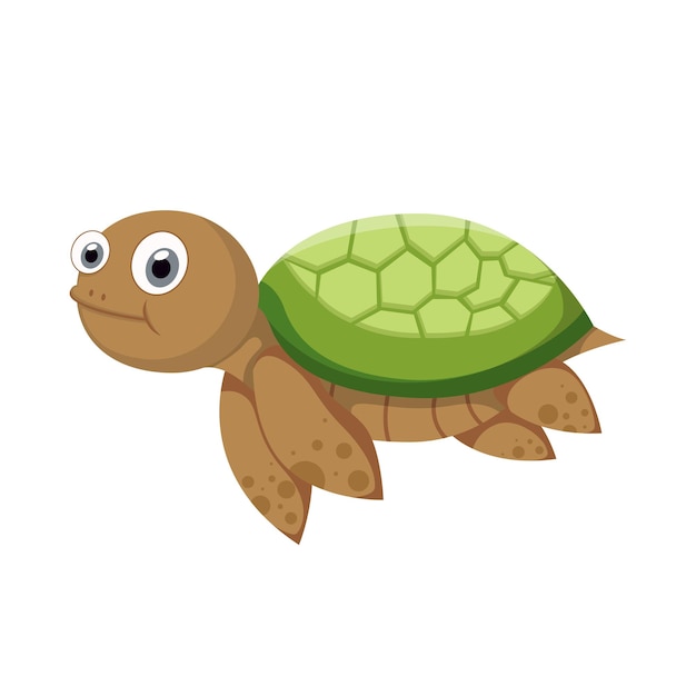 Cute Sea Turtle Cartoon Illustration