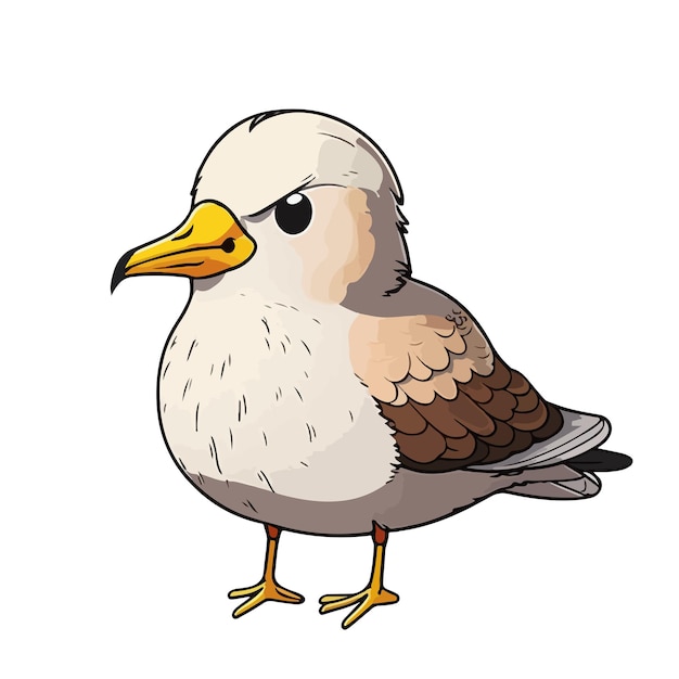 Vector cute seagull cartoon style