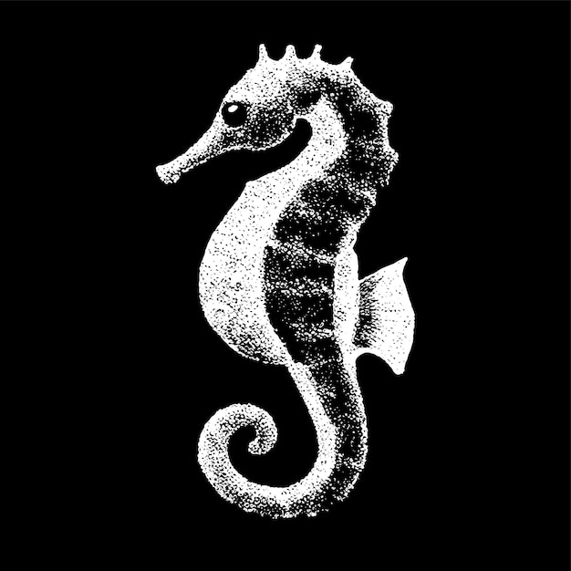 Vector cute seahorse ocean animal hand drawn flat stylish cartoon sticker icon concept isolated