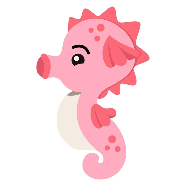 Cute seahorse vector character