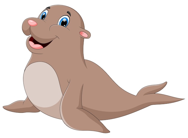 Vector cute seal cartoon