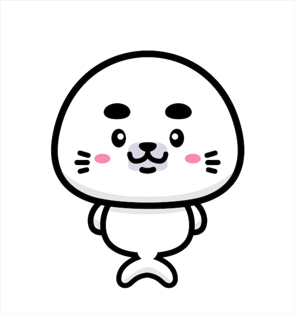 Vector cute seal mascot design