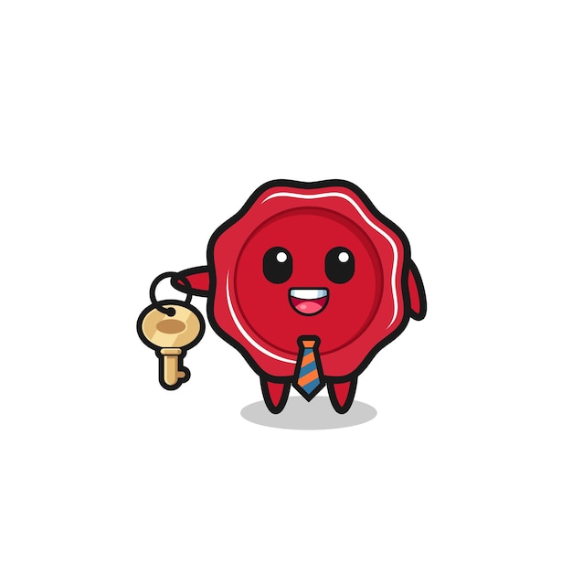 Cute sealing wax as a real estate agent mascot