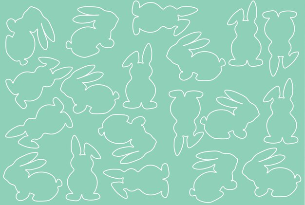 Cute seamless Easter pattern with bunnies on a light green background