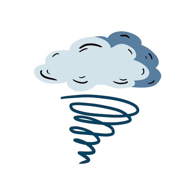 ベクトル 白い背景の上の嵐とかわいいシームレスな手描きの天気パターン