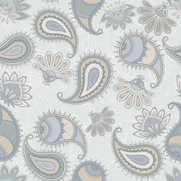 Cute seamless paisley pattern. vector illustration.