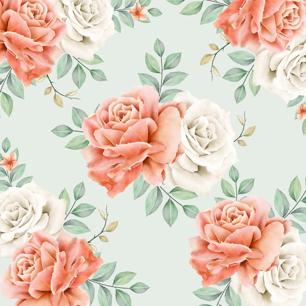 Cute seamless pattern of aquarel peonies flowers