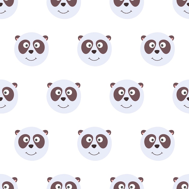 Cute seamless pattern for children with funny panda Smile characters