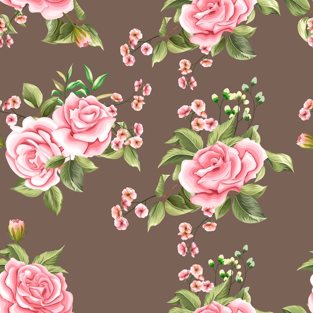 Cute seamless pattern of floral