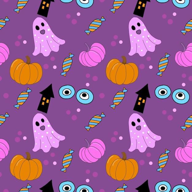 Cute seamless pattern for Halloween holiday Can be used for fabric textile wallpaper gift wrap paper background