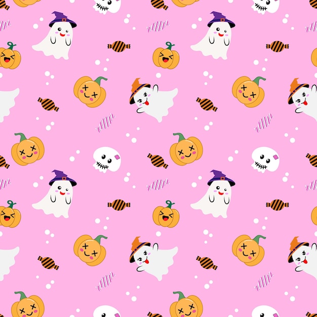 Cute seamless pattern for halloween holiday can be used for fabric textile wallpaper gift wrap paper background