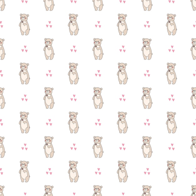 Cute seamless pattern for Mother's day Lovely bears