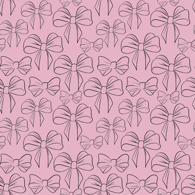 Cute seamless pattern with beautiful golden bows