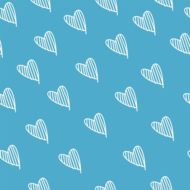 Cute seamless pattern with drawn hearts