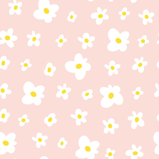 Vector cute seamless pattern with flowers and leaves perfect for wrapping paper fabric texture wallpaper