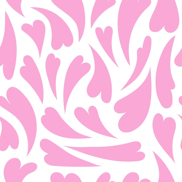 Cute seamless pattern with hearts Pink hearts squirm