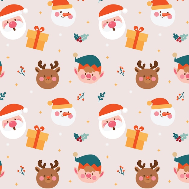 cute seamless pattern with kawaii illustration