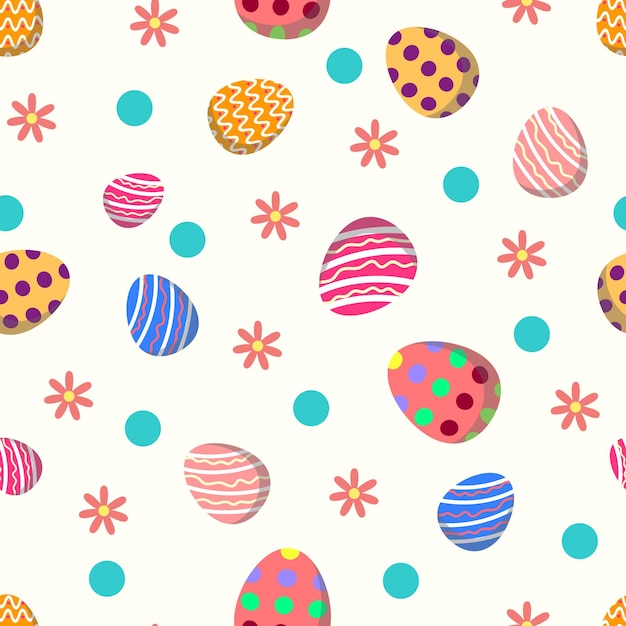 Cute seamless pattern with painted easter eggs.