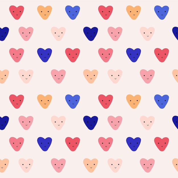 Cute seamless patterns with hearts perfect for wrapping paper postcards background