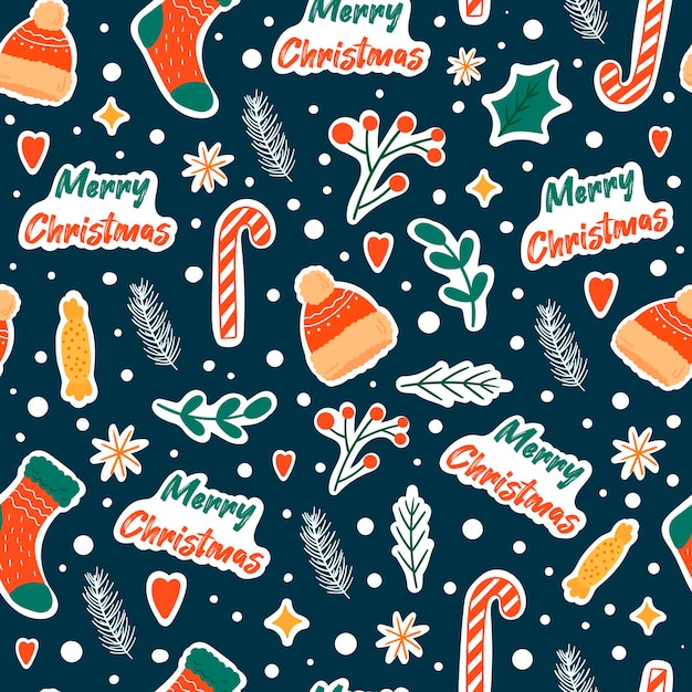 Cute seamless vector pattern. christmas illustration