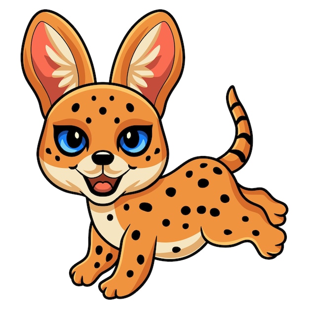 귀여운 serval 고양이 만화 산책