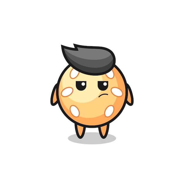 Cute sesame ball character with suspicious expression , cute style design for t shirt, sticker, logo element