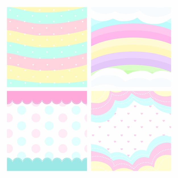 Vector cute set of backgrounds