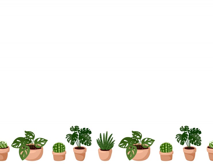 ヒッジのかわいいセット鉢植え多肉植物のシームレスなパターンの境界線