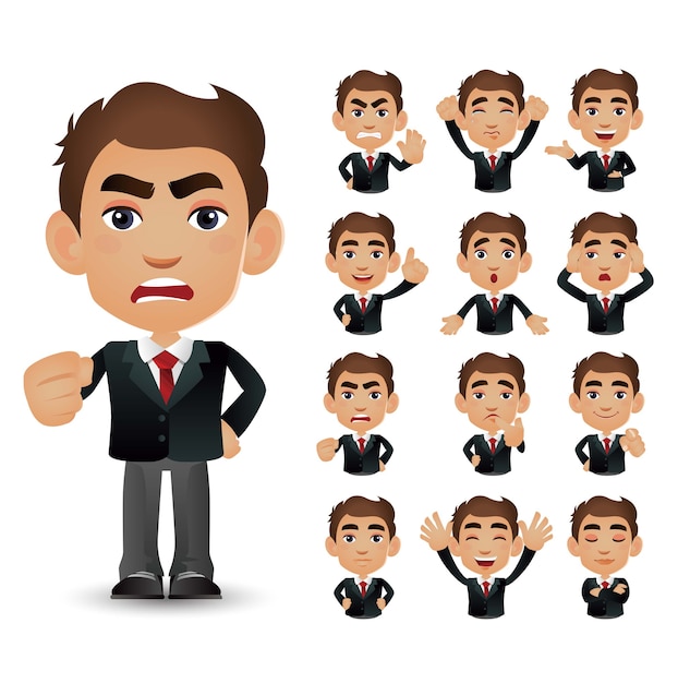 Cute set - set of business people with different emotion