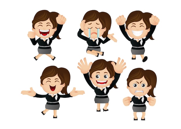 Vector cute set  set of business people