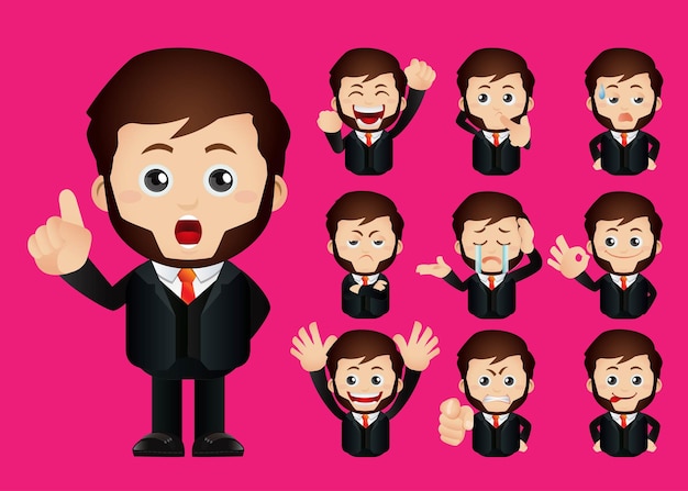 Vector cute set  set of business people