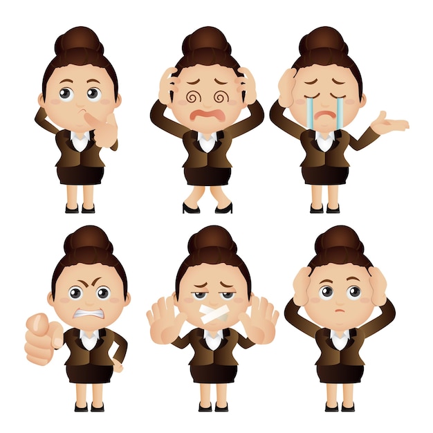 Cute Set  Set of businesswoman character