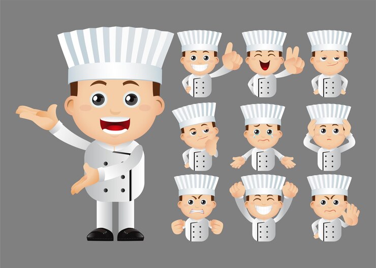 Vector cute set  set of chef