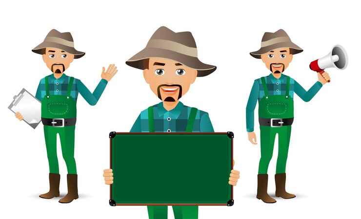 Vector cute set  set of  farmers and gardeners