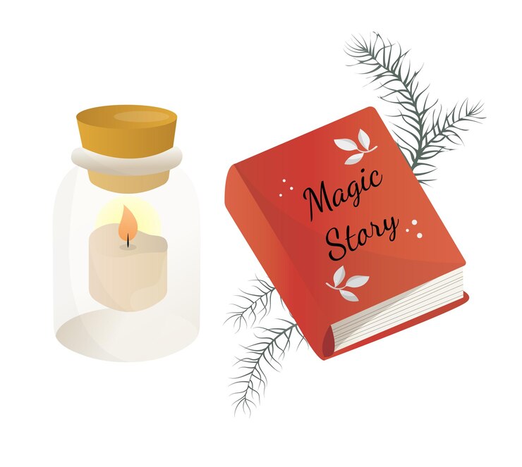 Vector cute set with cozy things for a cozy tea party and reading