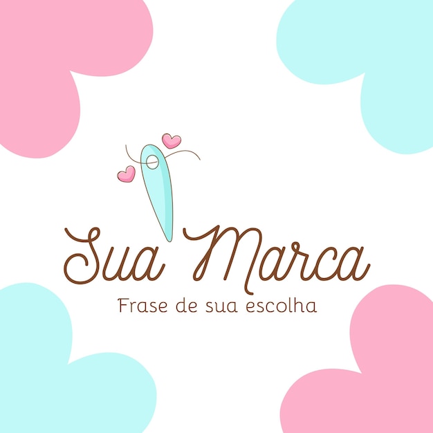 Cute sewing needle logo vector