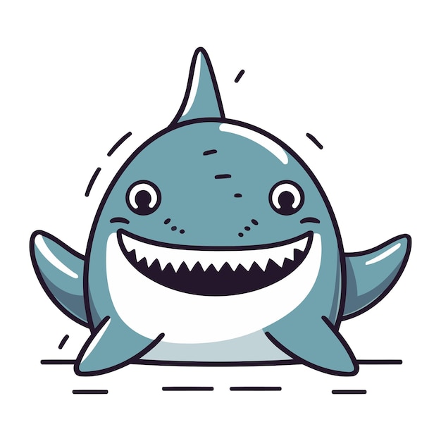 милая акула животное мультфильм векторная иллюстрация графический дизайн векторная иллюстрация графический дизайн