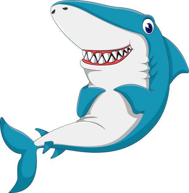 Vector cute shark cartoon