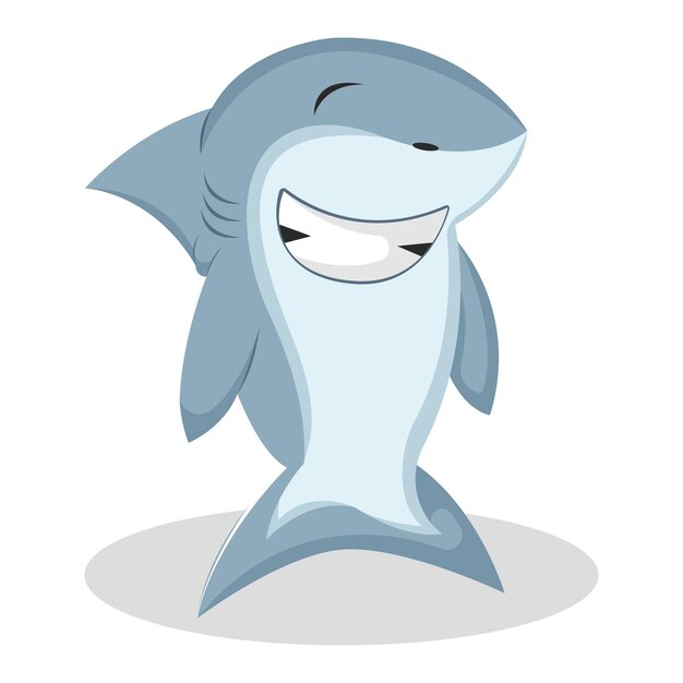 Vector cute shark character design illustration