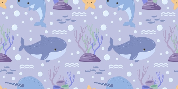 Cute shark seamless pattern for children fabric wallpaper and many more