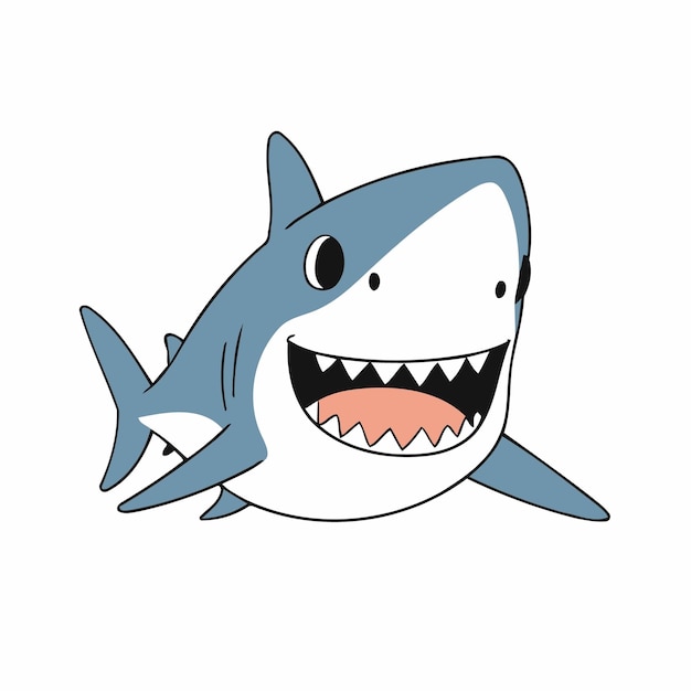 Vector cute shark for toddlers books vector illustration