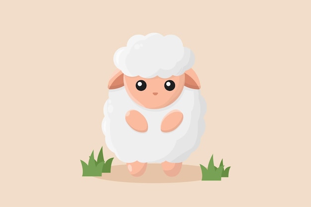 Cute sheep animal Color animal concept Flat vector illustrations isolated