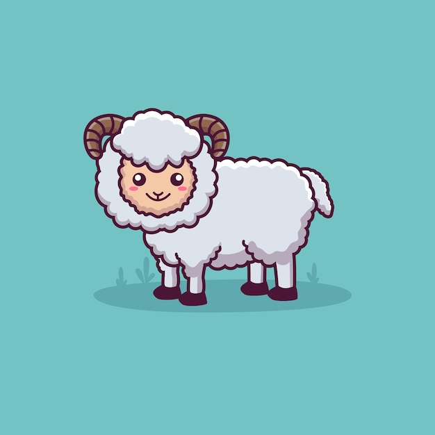 Cute sheep cartoon character