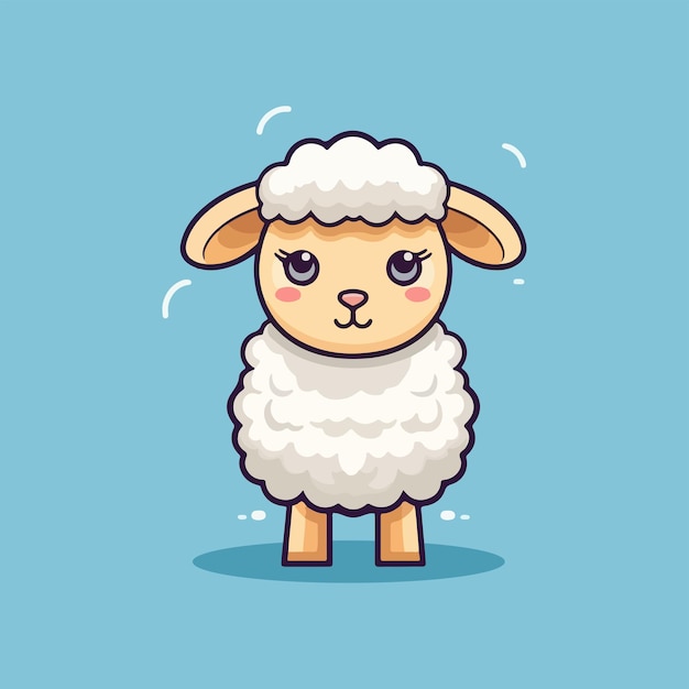 Vector cute sheep cartoon vector illustration