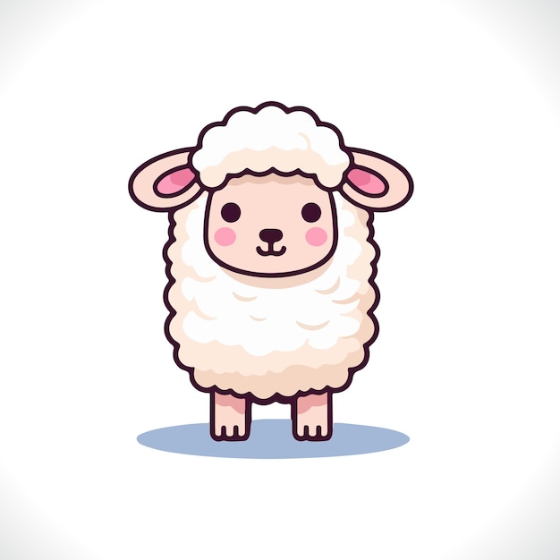 Cute Sheep Cartoon Vector Illustration