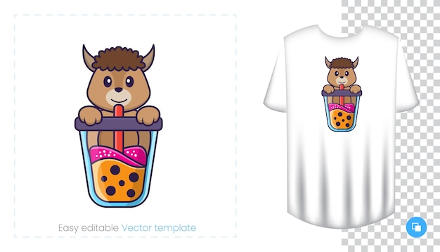 Вектор Симпатичный персонаж овец. печать на футболках, толстовках, чехлах для мобильных телефонов, сувенирах.