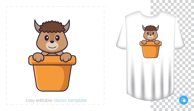 Cute sheep character. Prints on T-shirts, sweatshirts, cases for mobile phones, souvenirs.