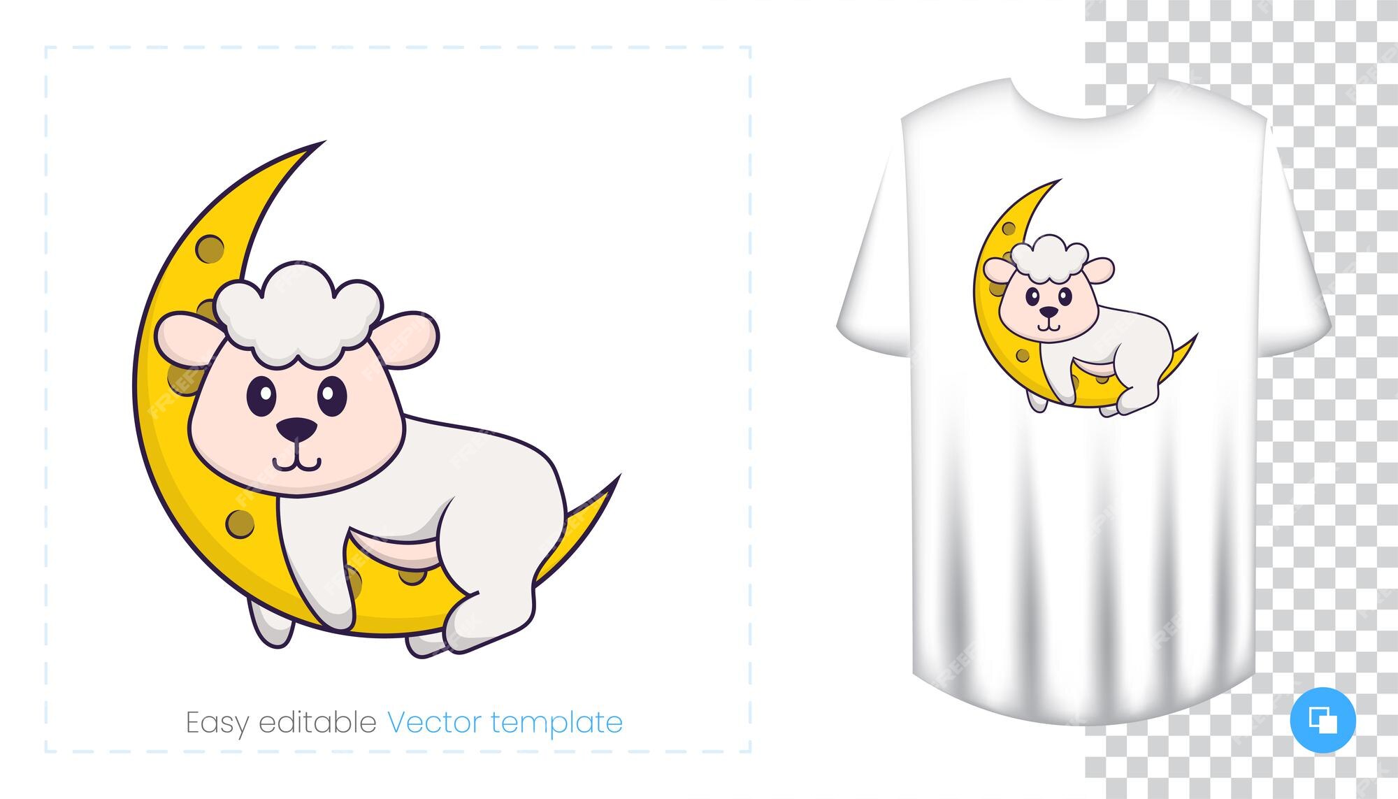 Premium Vector  Cute sheep character. prints on t-shirts