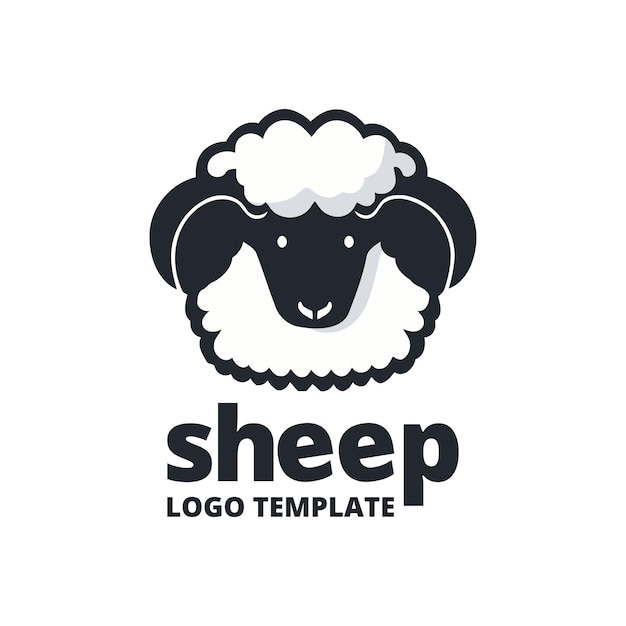 Premium Vector | Cute sheep character sheep mascot sheep minimal logo ...